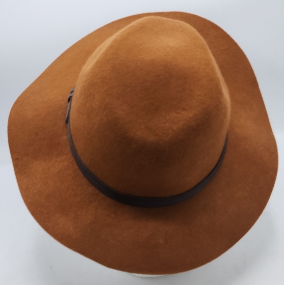 Ecote Urban Outfitters Boho Wool Brown Fedora Wide Brim Hat Rust One Size - Picture 3 of 12